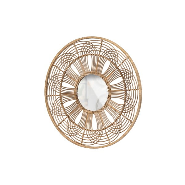 Bambusest raamiga seinapeegel ø 76 cm Obi - WOOOD-image-3