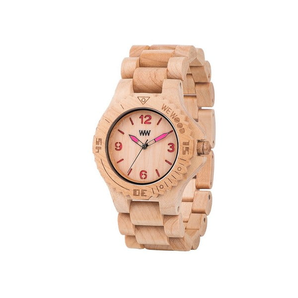 Dřevěné hodinky Kale Beige and Pink