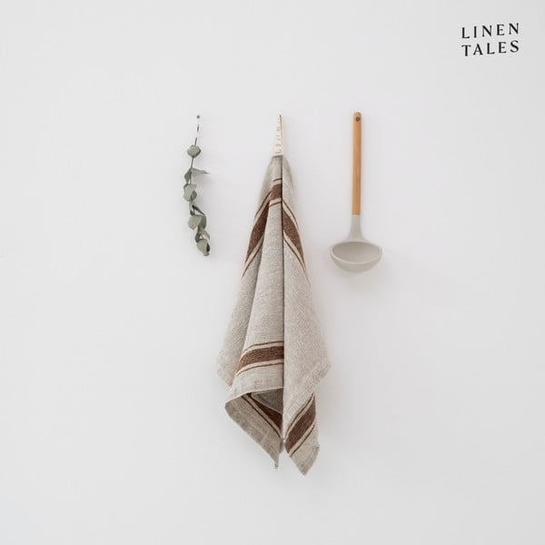 Linane rätik 40x65 cm Mocca Stripe Vintage - Linen Tales