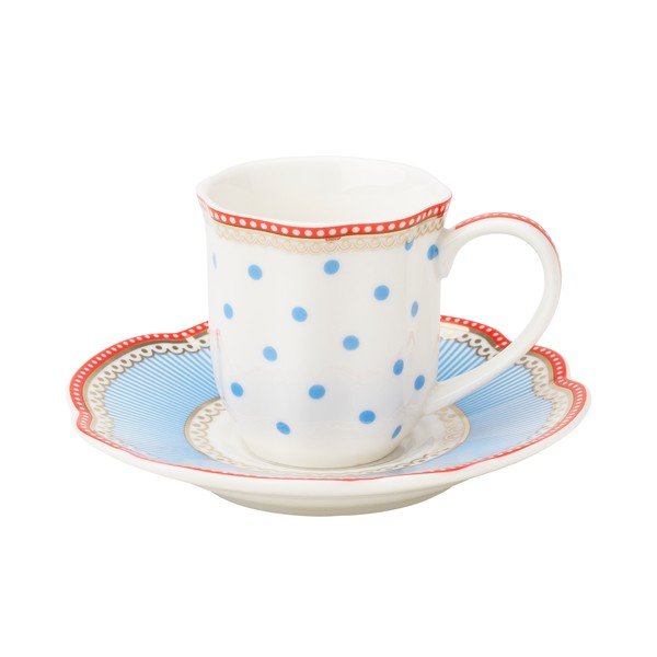 Porcelánový šálek na espresso s podšálkem Seaside od Lisbeth Dahl, 2 ks-image-1