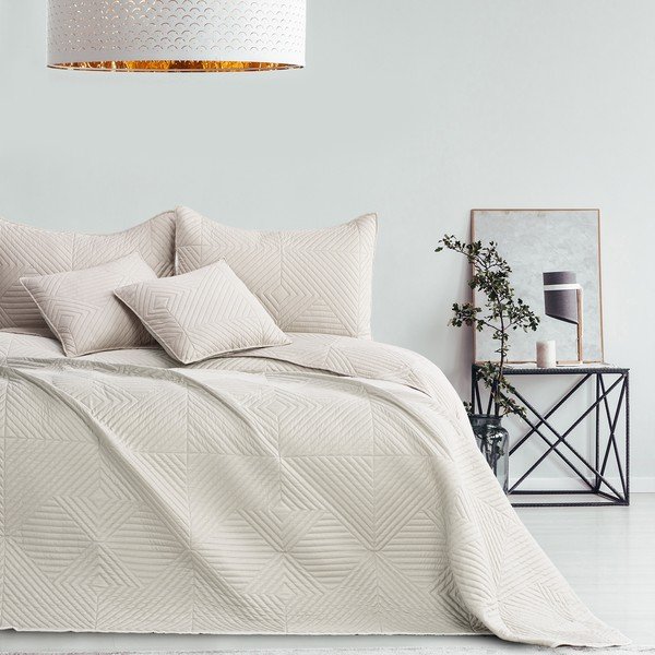 Kreem tepitud mikrokiust voodikate 220x240 cm Softa - Restilo-image-1