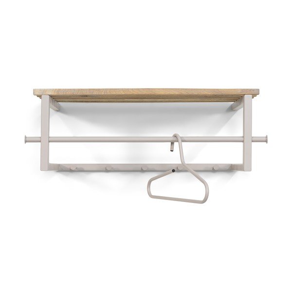 Helehall-puiduvärvi metallist seinanagi koos riiuliga Marco - Spinder Design-image-3