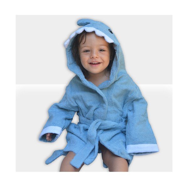 Sinine puuvillane laste hommikumantel, suurus S Shark – Rocket Baby-image-2