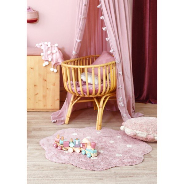 Roosa pestav käsitsi kootud puuvillane laste vaip ø90 cm Mini Biscuit Vintage Nude - Lorena Canals-image-3