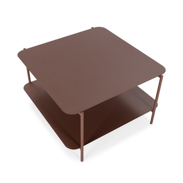 Metallist kohvilaud terrakota värvi 70x73 cm Beatrix - MOME-image-3