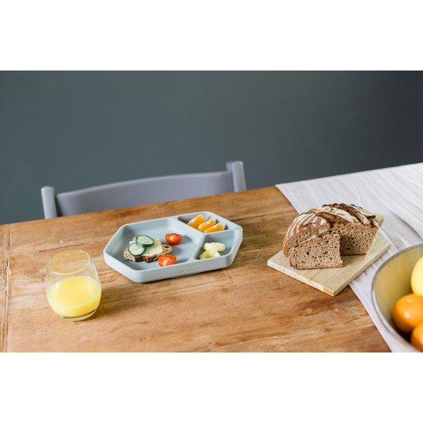 Sinine silikoonist beebi taldrik 16x25 cm – Kindsgut-image-3