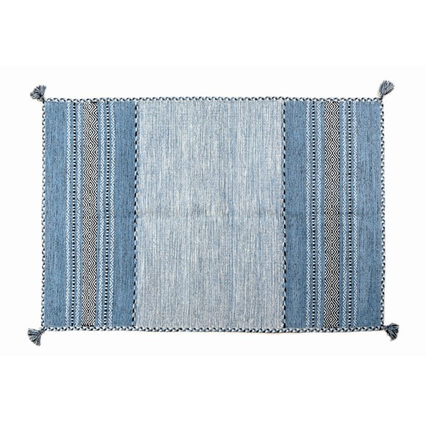 Modrý ručně tkaný koberec Navaei & Co Kilim Tribal 609, 170 x 110 cm
