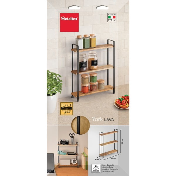 Puidust riiul York - Metaltex-image-3