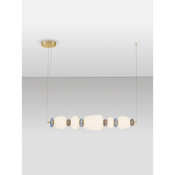 Valge/kuldne metallist LED-ripatsvalgusti portselanist/klaasist varjuga, hämardatav Palo - Nova Luce-image-4