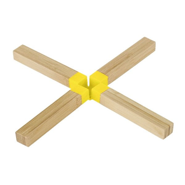 Žlutá bambusová podložka pod hrnec Wenko Cross 