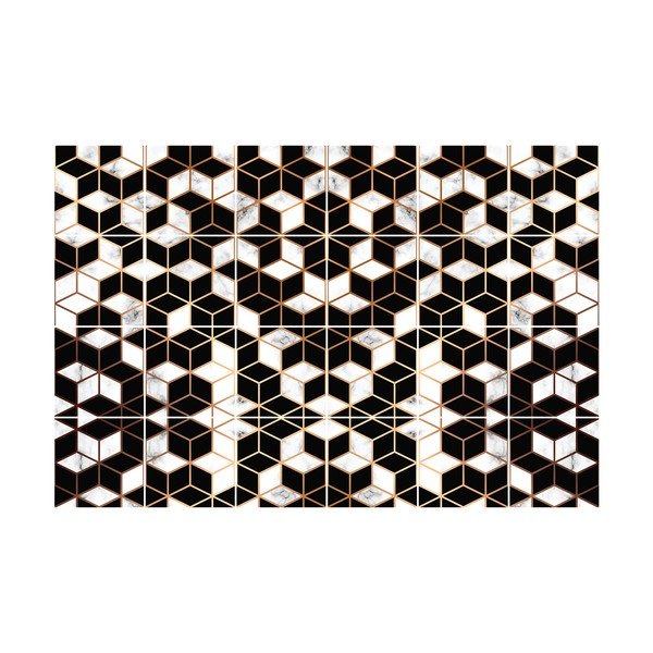 Sada 24 samolepek na zeď Ambiance Black and Gold Marble, 10 x 10 cm-image-2