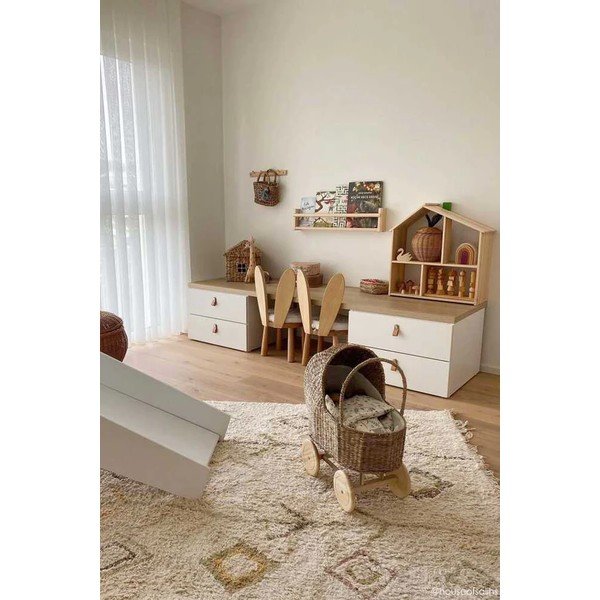 Beež pestav käsitsi kootud puuvillane vaip 140x200 cm Kaarol Earth - Lorena Canals-image-3