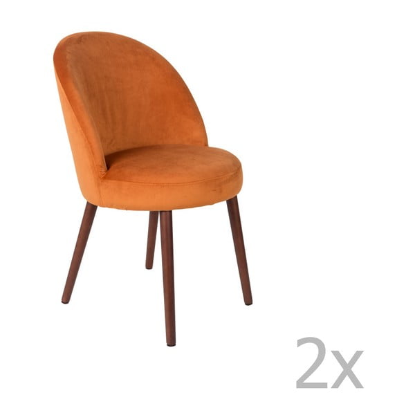 Sada 2 oranžových židlí Dutchbone Barbara
