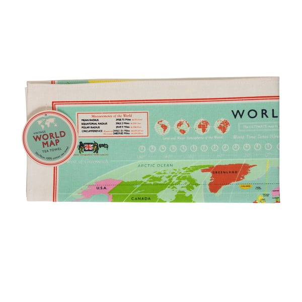 Puuvillane rätik, 50 x 70 cm World Map - Rex London-image-3