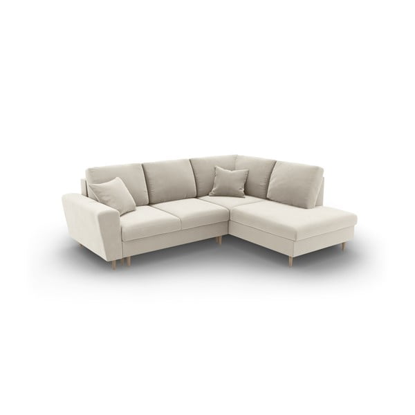 Beež sametist panipaigaga nurgadiivanvoodi (parem nurk/"L"-kujuline) Kyoto - Cosmopolitan Design-image-1