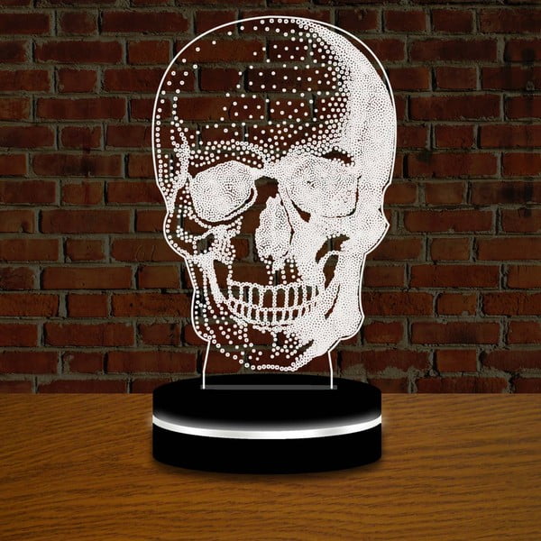 Světlo s 3D efektem Modern Skull