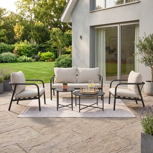 Beež terasest aiamööbli komplekt neljale Ostuni - Bizzotto-image-1