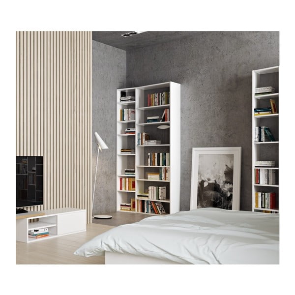 Valge raamaturiiul 108x224 cm Valsa – TemaHome-image-2