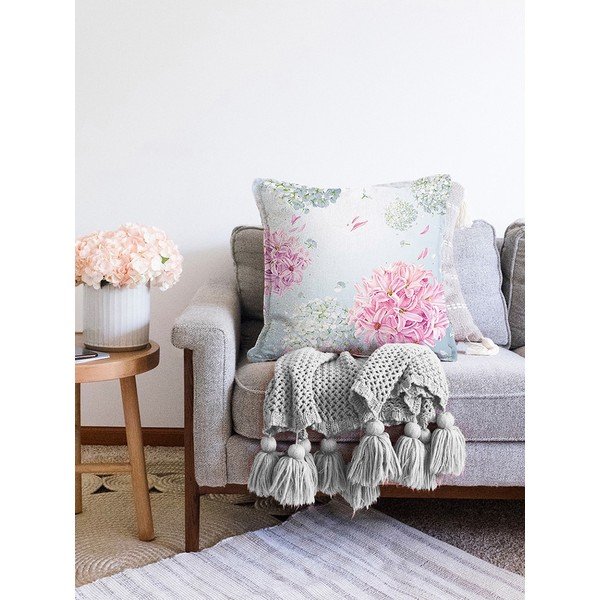 Sinine padjaümbris puuvillase seguga Peony, 55 x 55 cm - Minimalist Cushion Covers-image-2