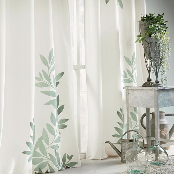 Valge-roheline kardin 140x260 cm Nymphea - douceur d'intérieur-image-3