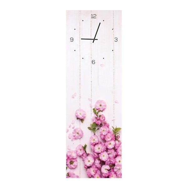 Skleněné hodiny DecoMalta Sakura, 20 x 60 cm