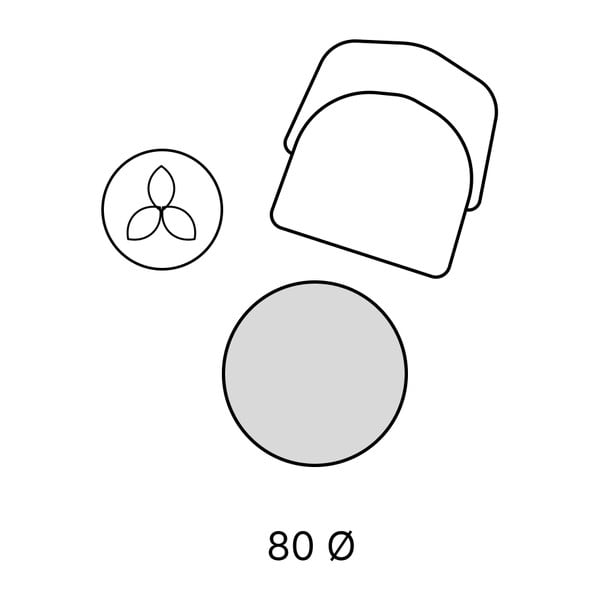 Sinihall, pestav ümmargune vaip ø 80 cm - Vitaus-image-3