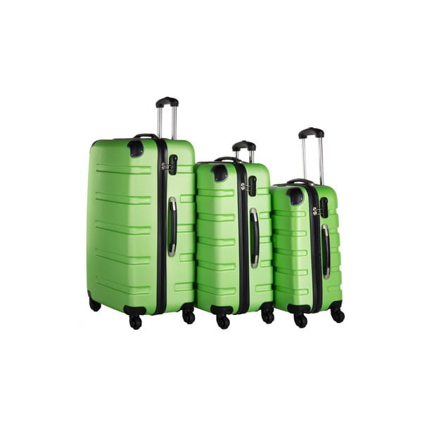 Sada 3 zelených cestovních kufrů Packenger Koffer
