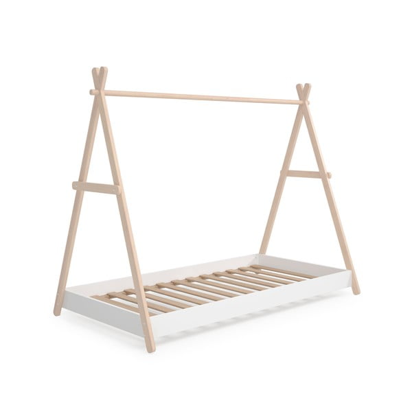 Valge/loomulik männipuidust lastevoodi 90x200 cm Trufa - Marckeric-image-4