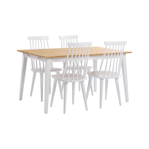 Tammepuust söögilaud valgete jalgadega Mimi, 140 x 90 cm Filippa - Rowico-image-3