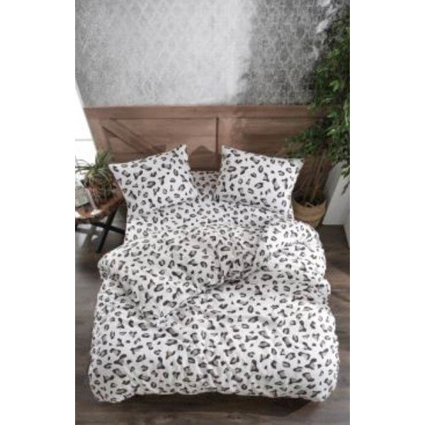 Valge/hall Renforcé puuvillane 4-osaline laiendatud voodipesu kaheinimesevoodile 200x220 cm - Mila Home-image-1
