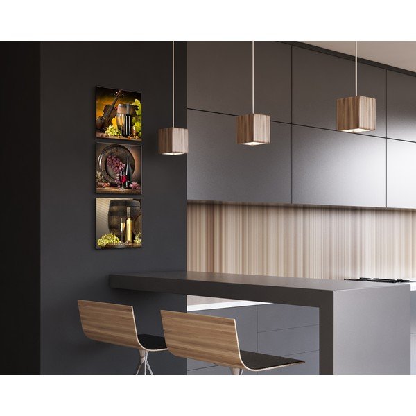 Sada 3 obrazů Styler Glasspik Set Wines-image-1