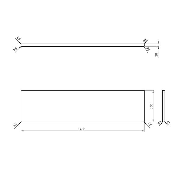 Tammepuidust valamualus 140x36 cm Woody - Sapho-image-3