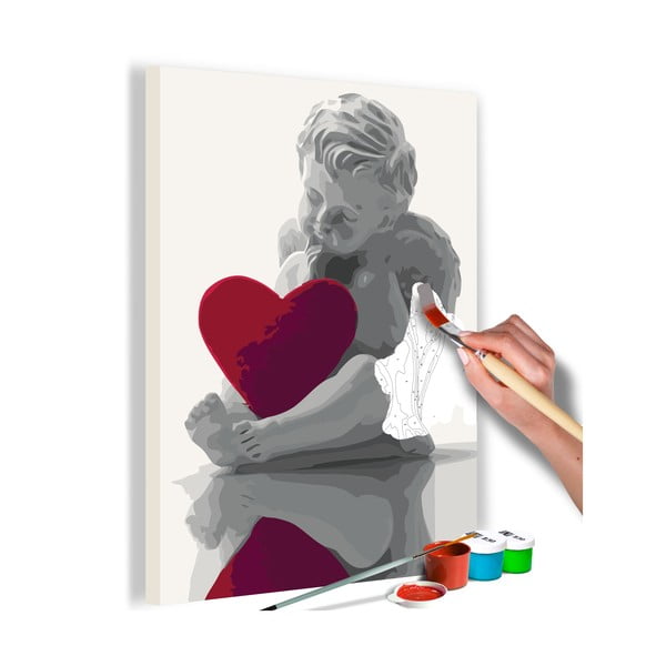 DIY set na tvorbu vlastního obrazu na plátně Artgeist Heart Angel, 40 x 60 cm
