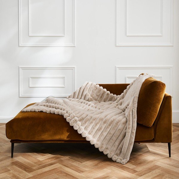 Beež mikroplüüstekk 180x220 cm Boudoir - douceur d'intérieur-image-3