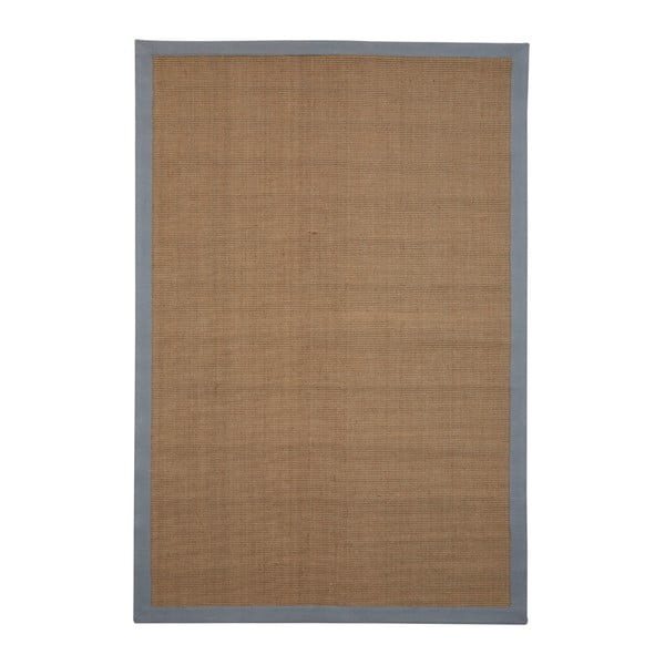 Jutový koberec s šedým lemem vhodný do exteriéru Native, 240 x 150 cm