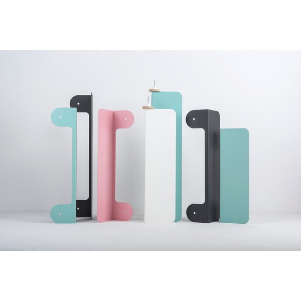 Mustast terasest seinariiul tammepuidust detailidega, 2 konksuga, pikkus 50 cm. Hook - Gazzda-image-1