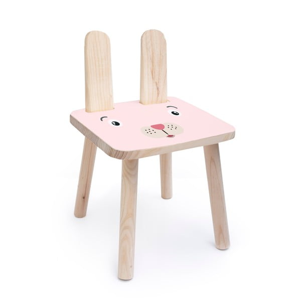 Laste tool on valmistatud täispuidust mändist Rose Bunny - Little Nice Things