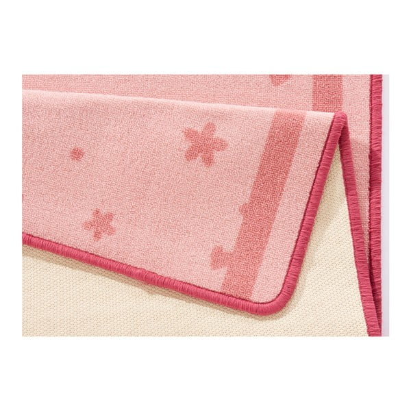 Dětský růžový koberec Zala Living Stars & Hearts, 100 x 140 cm-image-3