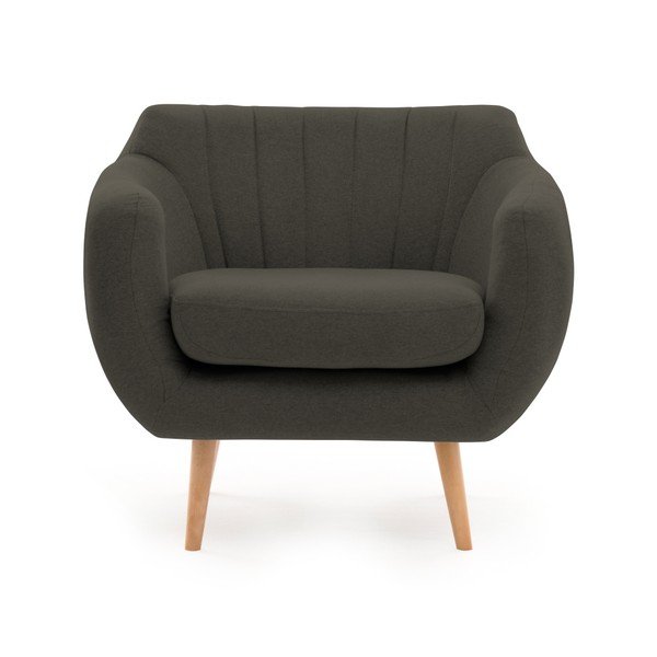 Tmavě šedé křeslo se světlými nohami Vivonita Kennet-image-2