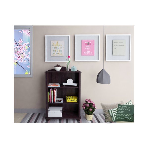 Tumepruun männipuidust raamaturiiul 77x116 cm Ella - Støraa-image-1