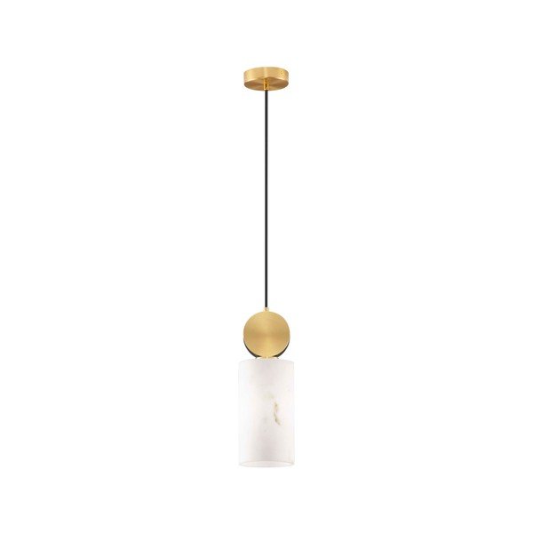 Kreemikas/messingvärvi ripplamp kivist dekooriga, ø 12 cm Maru - Nova Luce