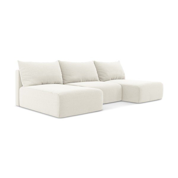 Kreemjas sametdiivanvoodi/nurgadiivan panipaigaga (U-kujuline) Kalena - Makamii-image-2