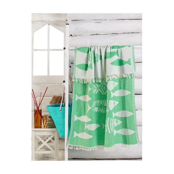 Zelený ručník Balik, 180 x 100 cm
