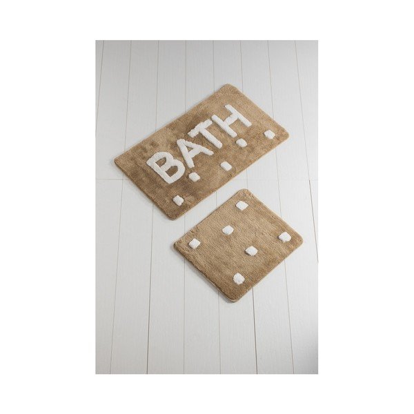 Sada 2 hnědých koupelnových předložek Bath