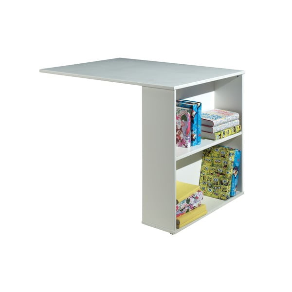 Valge kõrge männi täispuidust lastevoodi koos voodipõhja ja hoiuruumiga 90x200 cm Scott – Vipack-image-4