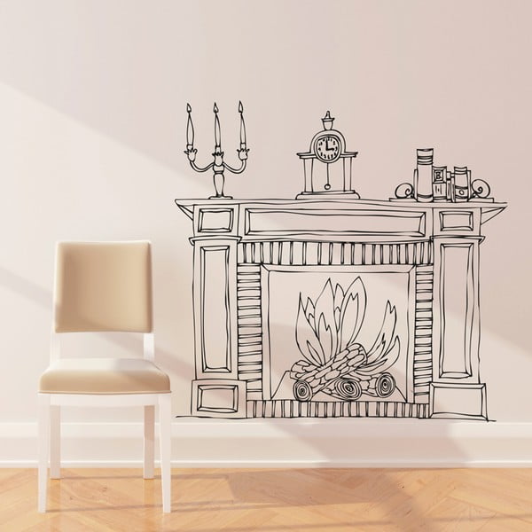 Samolepka Fireplace, 110x114 cm