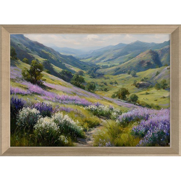 Trükitud pilt raamiga 75x56 cm Violet Hills - Styler
