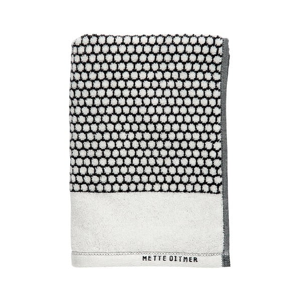 Must-valge puuvillane vannirätik 70x140 cm Grid - Mette Ditmer Denmark