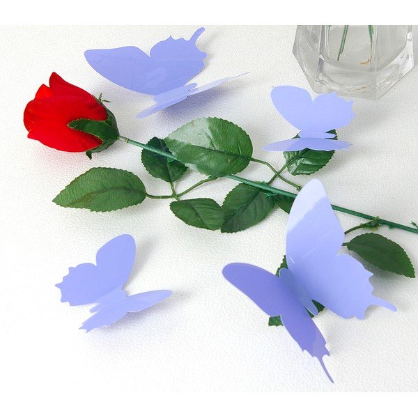 Sada 12 fialových 3D samolepek Ambiance Butterflies-image-3