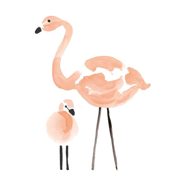 Laste kleebis 64x85 cm Pink Flamingos - Lilipinso